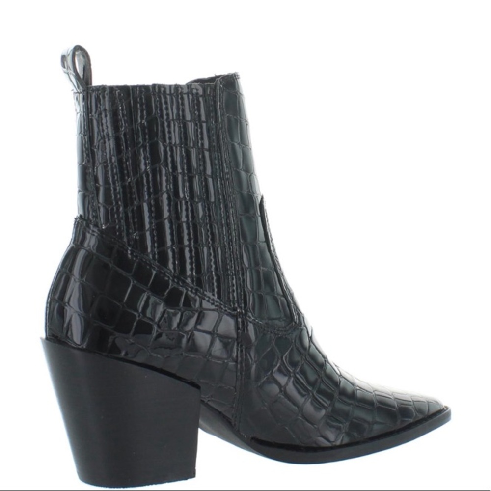 Aqua Womens Star Patent Block Heel Ankle Boots - Picture 2 of 9